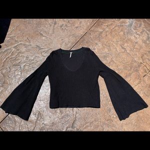 free people damsel black sweater